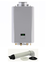 Rinnai Tankless Water Heater RE180 internal unit with vent kit - compact and efficient hot water solution on white background