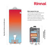 Rinnai Tankless Water Heater - RSC160 internal unit with pipe cover accessory, providing endless hot water, efficiency, and sleek design