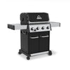 BroilKing Baron 440 Pro: Right-angled view of the standalone grill on a white background, highlighting its impressive features