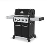 BroilKing Baron 440 Pro: Left-angled view of the standalone grill on a white background, highlighting its impressive features