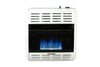 HearthRite BlueFlame Space Heater: Powerful 20,000 BTU unit with captivating blue flames on a white backdrop