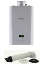 Rinnai Tankless Water Heater RE199 interior unit with ventilation kit - compact and efficient hot water solution on white background