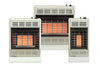 Empire Infrared Space Heaters: 30,000, 18,000, and 6,000 BTU units showcased together on a white background