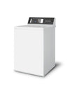 Left side view of the Speed Queen TR7003WN 25 5/8" top load washer with control panel and drum