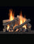 Empire Vent-Free Gas Logs: Ponderosa 13-piece set ablaze, showcasing the Ponderosa Pine's stunning bark. Young and old trunks with vibrant light and dark colors, engulfed in mesmerizing flames