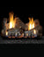 Empire Vent-Free Gas Logs: Sassafras ablaze, radiant flames engulf the logs, creating a rustic and inviting atmosphere