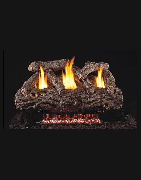 Peterson Golden Oak Logs: 6-piece log set intricately handcrafted, resembling authentic oak logs, adding warmth and charm to any space