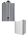 Rinnai Tankless Water Heater - SE - Series RUR160 interior model with pipe cover accessory - compact and energy-efficient solution on a white background